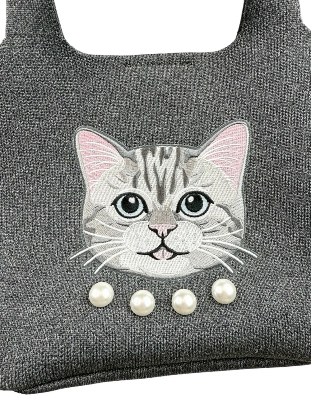 NEW Vivaia The Mini Tote Anita Rich Grey Silver British Cat Shoulder Bag